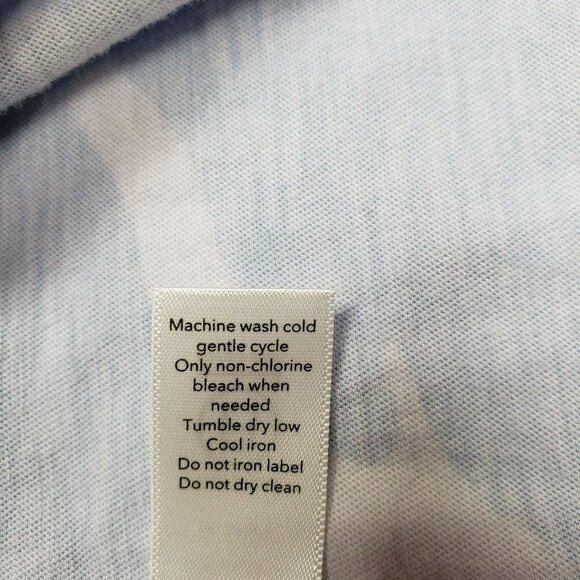 Athleta Organic Daily Camo Crew Tee Shirt Womens 1X Stream Blue Print - Picture 8 of 9